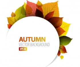 autumn leaves elements background vector set 05