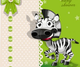 Cute cartoon Animal cards design vector 01