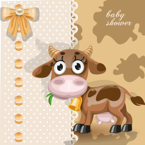 Cute cartoon Animal cards design vector 03