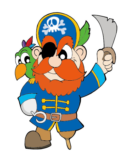 Funny Pirate cartoon vector graphic 04 free download