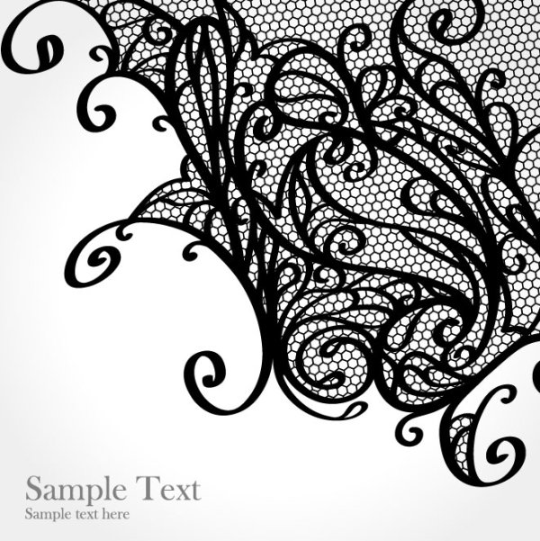 Set of Old lace vector background art 01