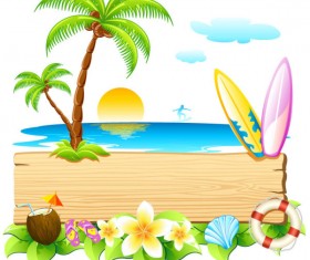 Summer travel in tropical design elements vector 01