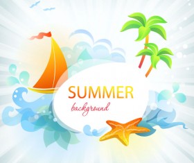 Summer travel in tropical design elements vector 03