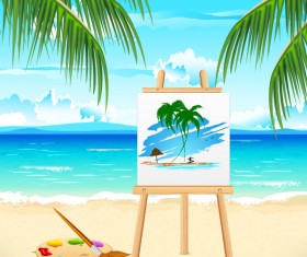 Summer travel in tropical design elements vector 05