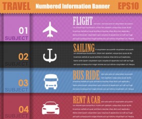 Set of Number of information banner vector graphic 02
