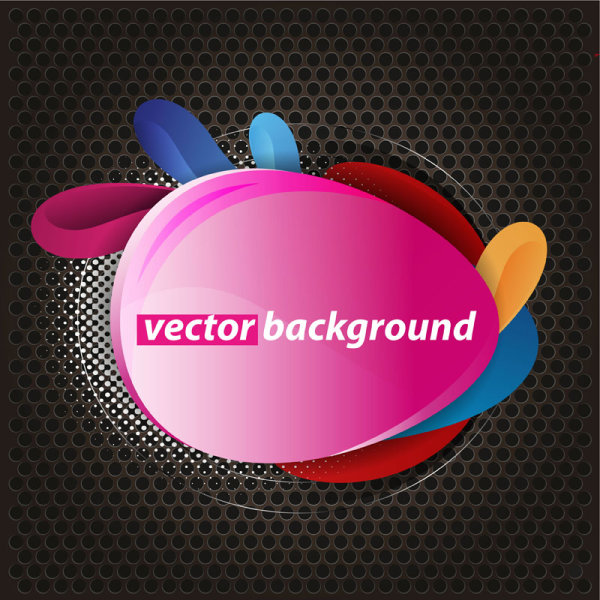Colorful background with Shiny label vector graphic 03