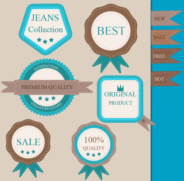 Different guaranty quality labels vector set 01