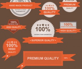 Different guaranty quality labels vector set 03