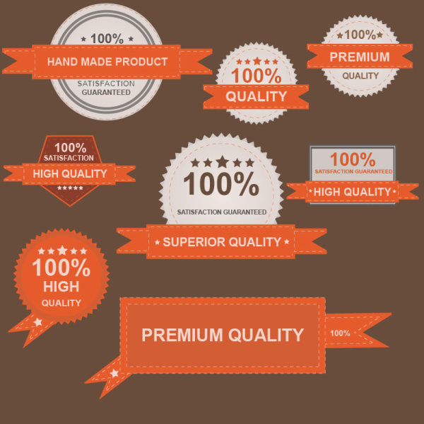 Different guaranty quality labels vector set 03