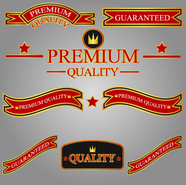 Different guaranty quality labels vector set 05