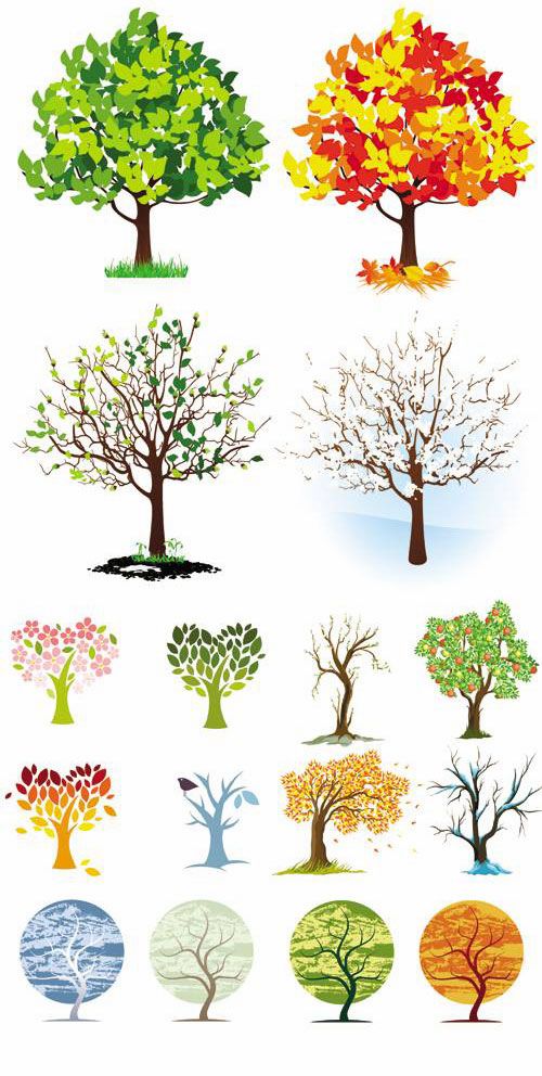 Different Shape Tree design vector