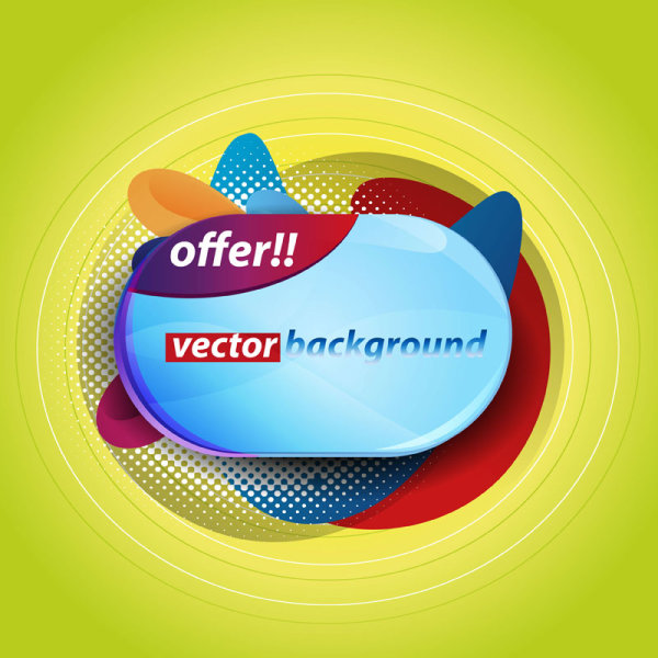 Colorful background with Shiny label vector graphic 05