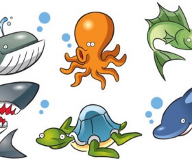 Lovely Marine Animal design vector