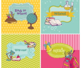Cartoon School theme Illustration vector 02