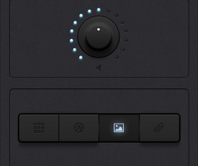 Black Rotation button psd