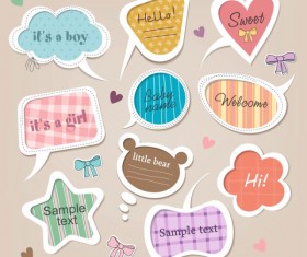 Cute Baby frames with text label vector 02