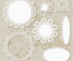 Hollow floral Ornaments and lace vector 01
