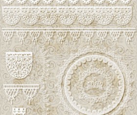 Hollow floral Ornaments and lace vector 02