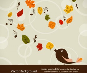 Hand drawn Maple Leaf elements vector background 03