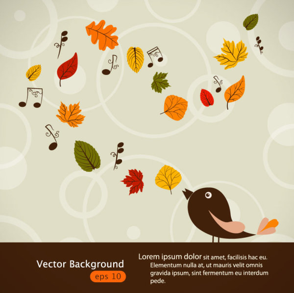 Hand drawn Maple Leaf elements vector background 03