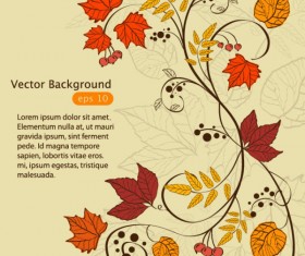 Hand drawn Maple Leaf elements vector background 04