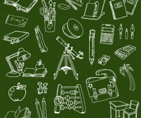 Hand drawn school elements vector set 02