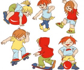 Happy childhood design vector set 03