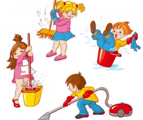 Happy childhood design vector set 04