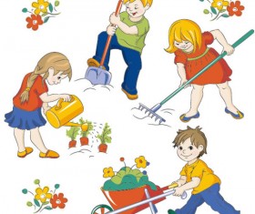 Happy childhood design vector set 05