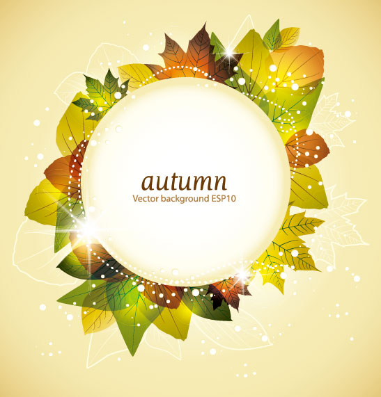 autumn elements vector background set 01