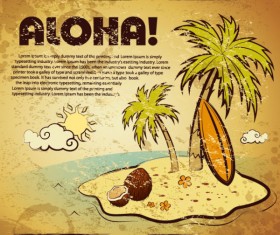 Set of Retro Post card design vector graphic 02