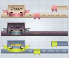 Creative Website Navigation menu design vector 02