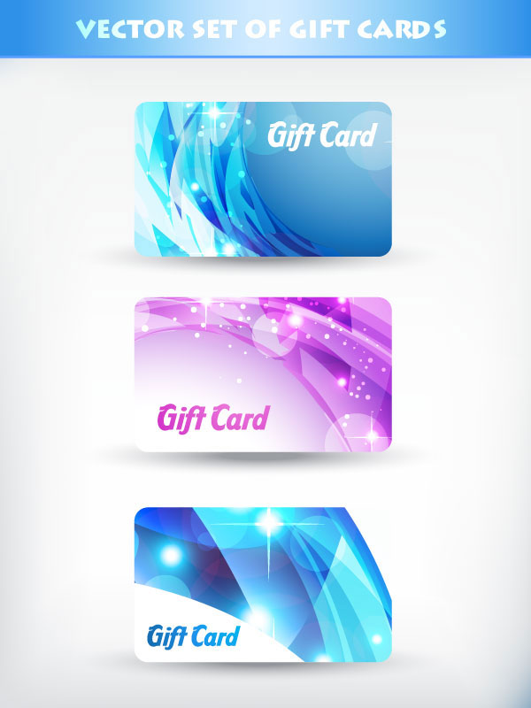 Bright gift cards design elements vector graphic 04