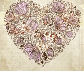Hand drawn flower vector background art 02