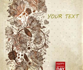 Hand drawn flower vector background art 04