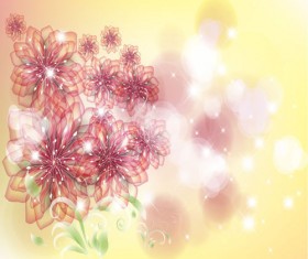 Bright background with flower design vector 01