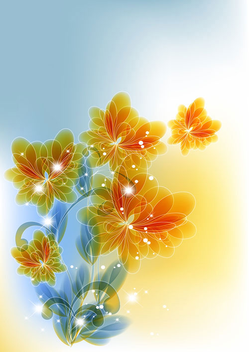 Bright background with flower design vector 04