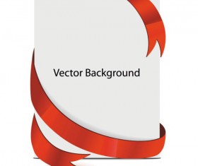 Paper and red ribbons background design vector