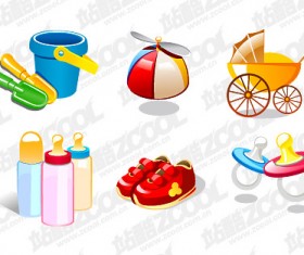 Cute baby design elements vector graphic set 02