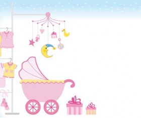 Cute baby design elements vector graphic set 04