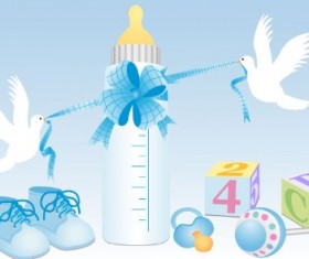 Cute baby design elements vector graphic set 05