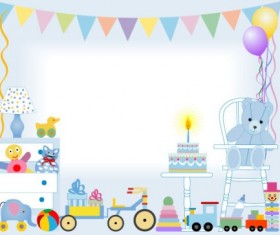 Cute baby design elements vector graphic set 06