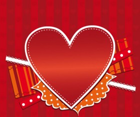 Romantic Heart Greeting Cards background vector set 01