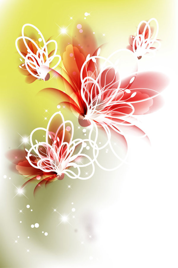 Bright background with vivid flower design vector 01