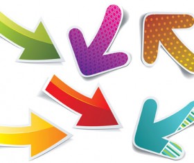 Different Arrow Stickers design elements vector