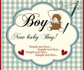 Elements of Cute New baby cards design vector 01