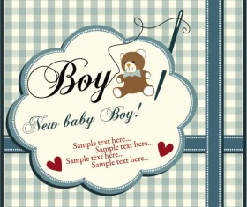 Elements of Cute New baby cards design vector 02
