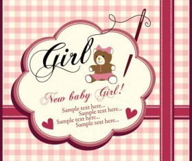 Elements of Cute New baby cards design vector 03
