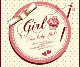 Elements of Cute New baby cards design vector 04