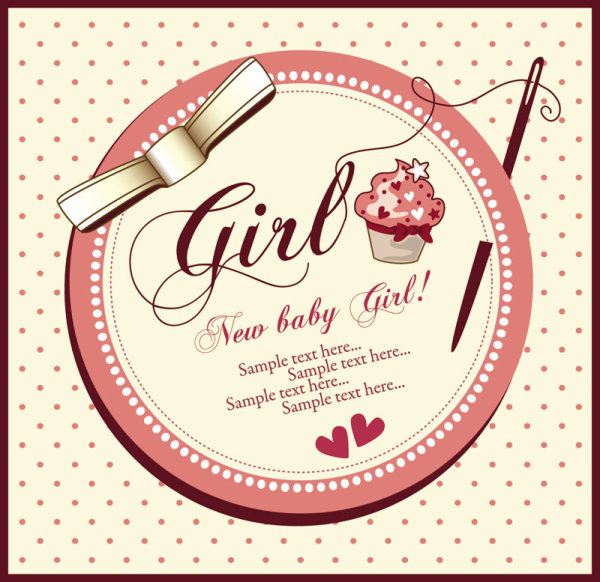 Elements of Cute New baby cards design vector 04